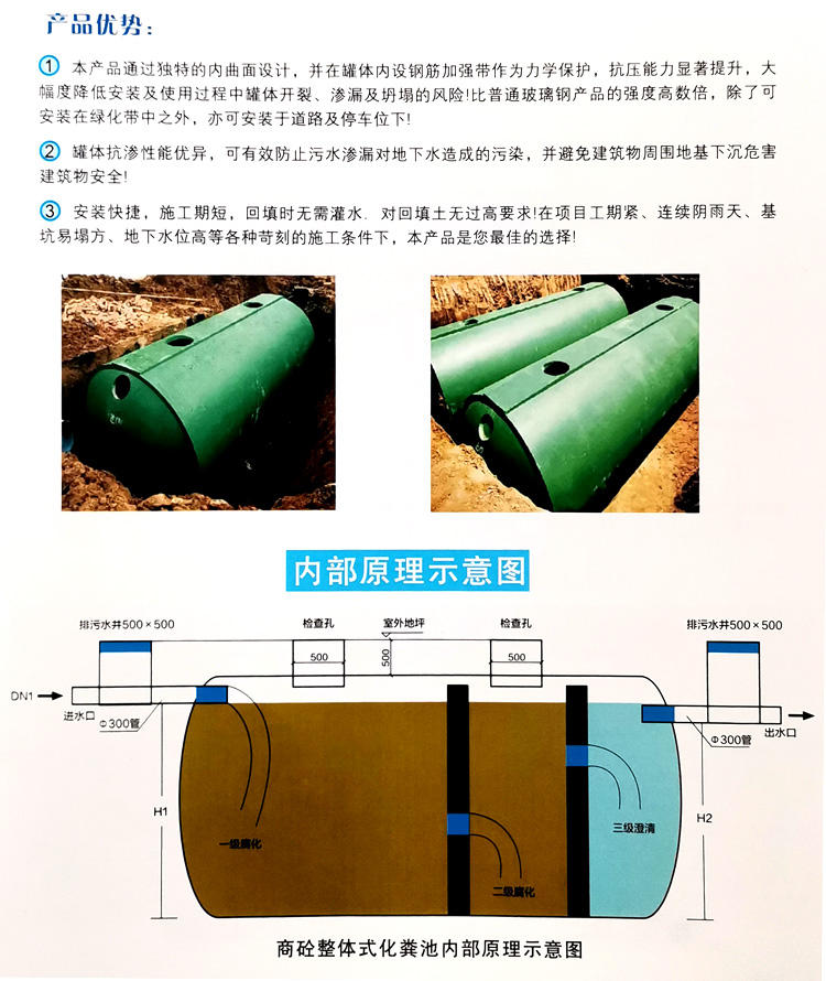 三沙玻璃钢化粪池